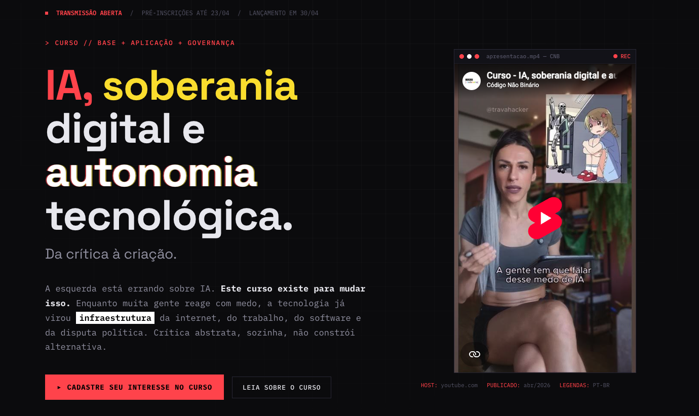 home do site do curso