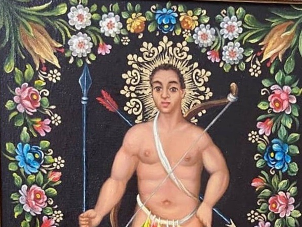 Ícone São Tibira do Maranhão, pintura de Miguel Galindo